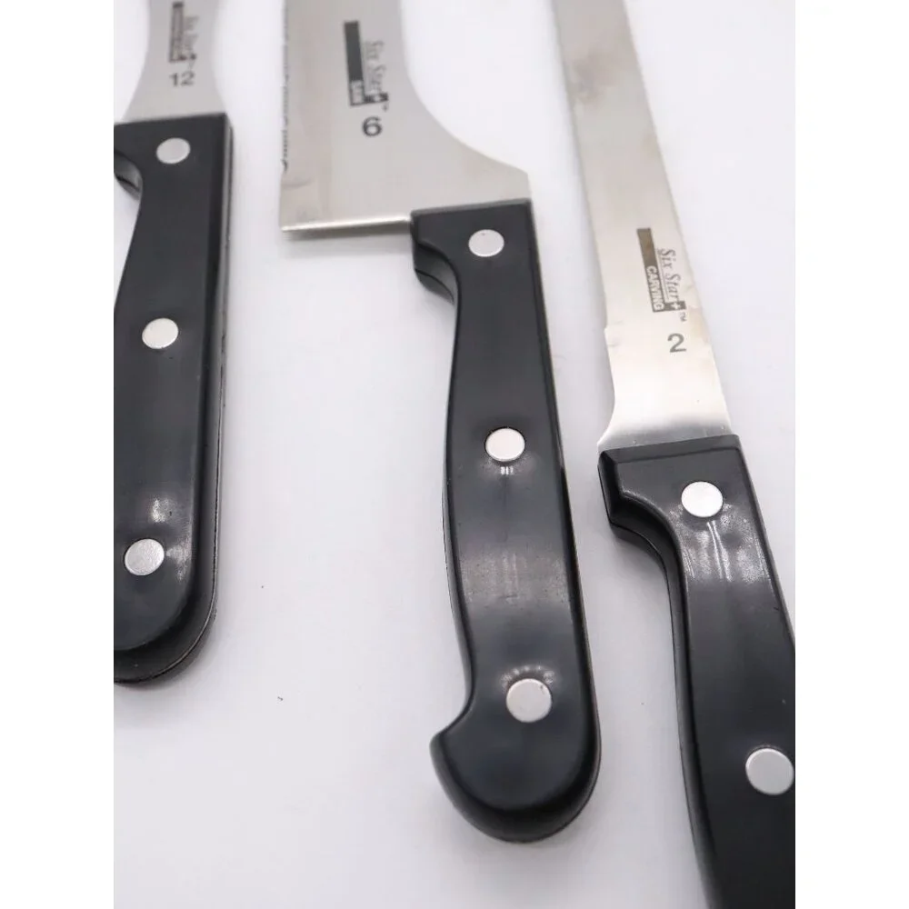4 Ronco Six Star‎ Carving Knives - 2 Carving 6 Saw 12 Carving Fork SS Full Tang